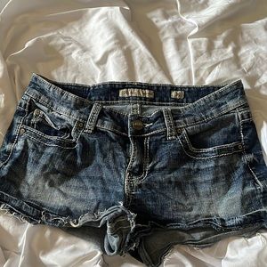 Dark blue washed BKE jean shorts